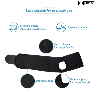 Picture of Taiba Thumb & Wrist Support Wrap Brace Binder Stabilizer for Men & Women Gym Workout Sports Hand Injuries Warmer Band, Pain Relief, Arthritis, Tendonitis, Supporter - Dark Ash - Int: One size