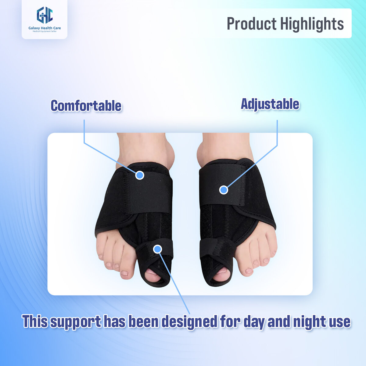 Picture of 1pcs Soft Bunion Corrector Toe Separator Splint Correction System Medical Device Hallux Valgus Foot Care Pedicure Orthotics - Int: One size