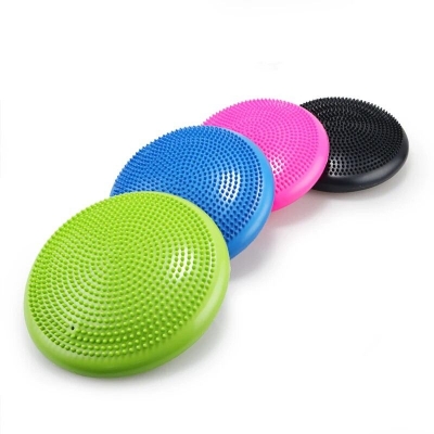 Picture of 33x33cm Inflatable Yoga Massage Ball Durable Universal Sports Gym Fitness Yoga Wobble Stability Balance Disc Massage Cushion Mat - Multicolor - Int: One size