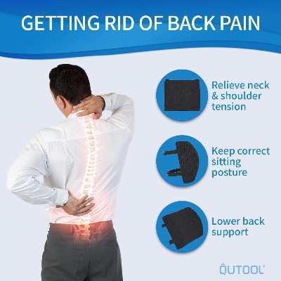 Picture of Lumbar Support Pillow for Office Chair, Memory Foam Office Chair Back Support,Lower Back Pillow for Car Seat, Back Pain Relief, Back Pillow for Chair with Adjustable Strap - Multicolor - Int: One size