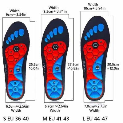 Picture of Magnetic Massage Insoles Acupressure Inserts Arch Support Orthopedic Acupressures Shoes Pads Relieve Tired for Men Women Unisex - Multicolor