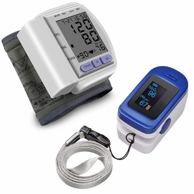 Picture of Fingertip Pulse Oximetar & Wrist Blood Pressure Monitor Combo Pack - Int: One size