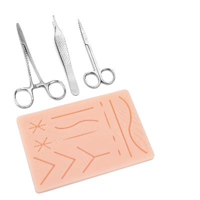 Picture of Suture Practice Kit for Medical and Vet Students, Startup Suture Kit Including Silicone Pad with Durable Mesh, Suturing Tools, for Suture Curriculum Practice (Education Use Only) - Multicolor - Int: One size