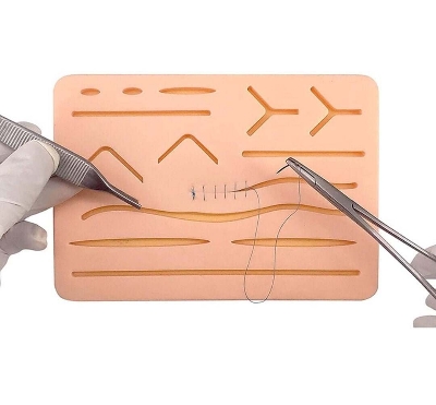 Picture of Suture Practice Kit for Medical and Vet Students, Startup Suture Kit Including Silicone Pad with Durable Mesh, Suturing Tools, for Suture Curriculum Practice (Education Use Only) - Multicolor - Int: One size