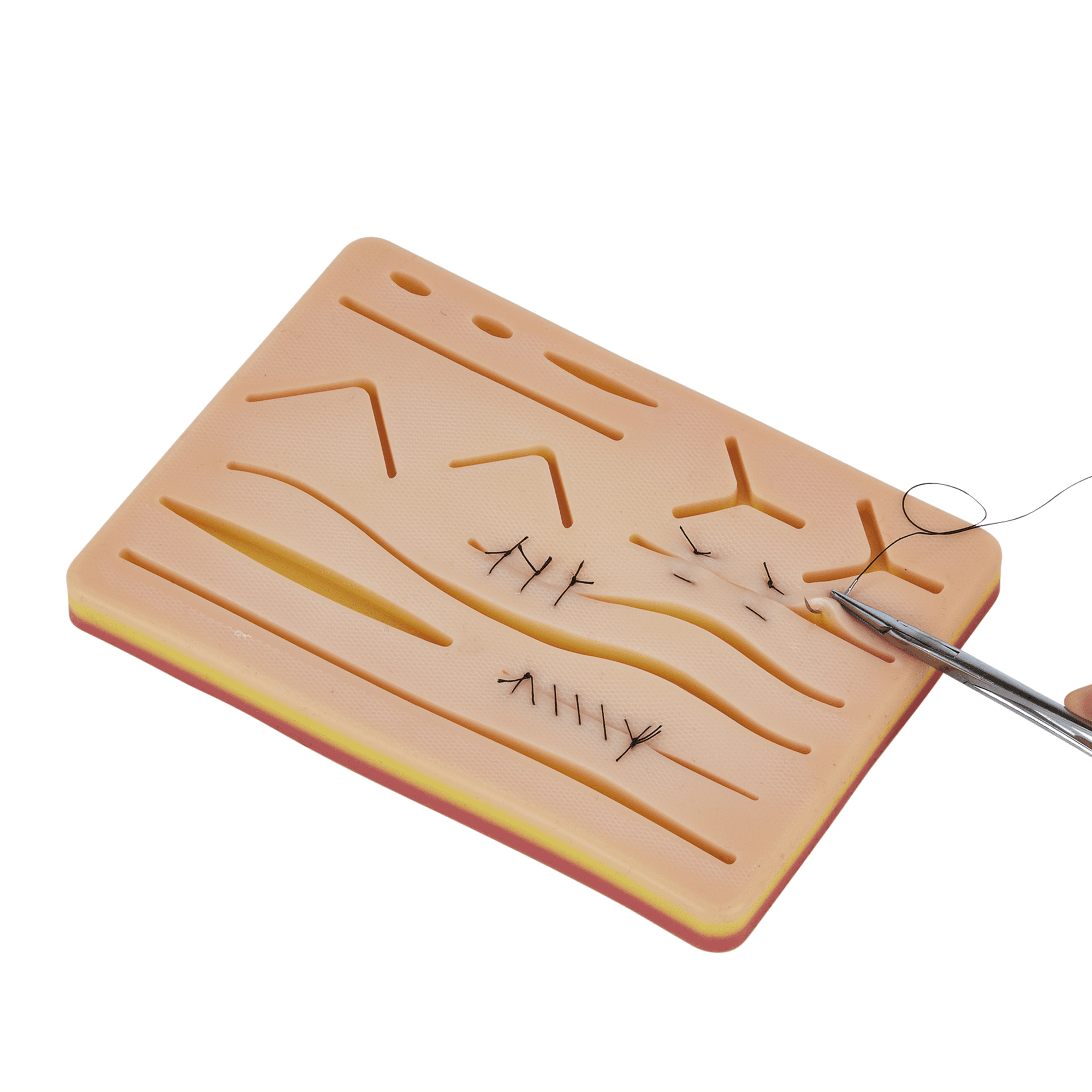 Picture of Suture Practice Kit for Medical and Vet Students, Startup Suture Kit Including Silicone Pad with Durable Mesh, Suturing Tools, for Suture Curriculum Practice (Education Use Only) - Multicolor - Int: One size