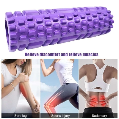 Picture of Grid Foam Roller | Eco-Friendly Spikes Foam Roller | Premium Eva Foam | Light Weight & Travel-Friendly Foam Roller for Relieve Muscle Tightness, Soreness & Inflammation (Black) - Multicolor - Int: One size