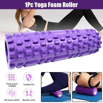 Picture of Grid Foam Roller | Eco-Friendly Spikes Foam Roller | Premium Eva Foam | Light Weight & Travel-Friendly Foam Roller for Relieve Muscle Tightness, Soreness & Inflammation (Black) - Multicolor - Int: One size