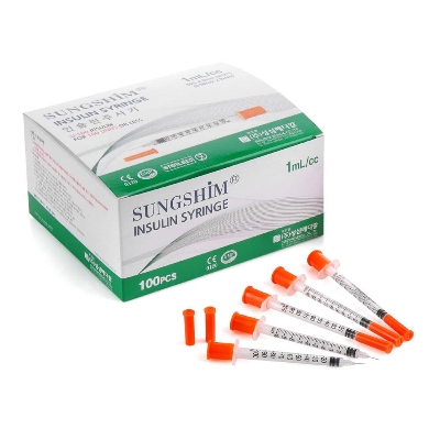 Picture of Insulin Syringe U-100 1ml 31G*5mm 100 Pcs Made in Korea - Multicolor - Int: One size