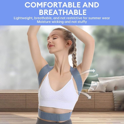 Picture of Adjustable Posture Corrector for Women and Men - Breathable Upper Back Brace with Pain Relief for Hunchback, Scoliosis, Neck & Shoulder Support - Lightweight and Ergonomic Back Straightener - Multicolor - Int: One size