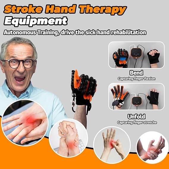 Picture of Rehabilitation Robotic Gloves,Stroke Therapy Equipment for Adults,Hand Rehabilitation Robot Gloves,Stroke Recovery - One Size