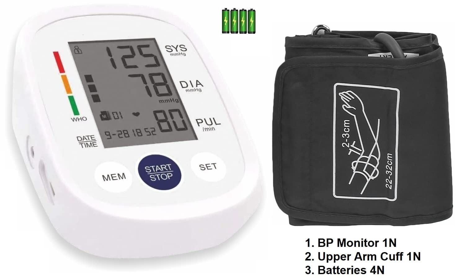 Picture of COMFORT Homely CPort BP Monitor Automatic Accurate Digital Blood Pressure Checking Machine Upper Arm Portable BP Machine (White, Silver) - Multicolor - Int: One size
