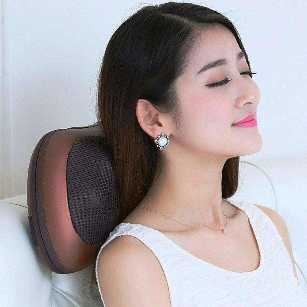 Picture of Infrared Body Massage For Anti Stress Pain Relief with Relaxing Rolling Balls Massage With Vibration, Massage for Neck, Back, Shoulder, Pillow Massager For Office, Car, Full Body Massager - Multicolor - Int: One size