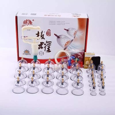 Picture of Professional 32Pcs Medical Chinese Vacuum Body Cupping Massager Therapy Cans Vacuum Cupping Slimming Body Relax Banks Tank - Int: One size