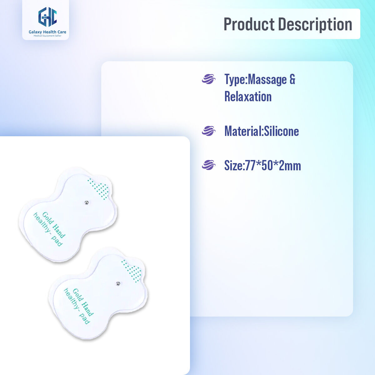 Picture of 2PCS/Lot Electrode Pads Patch For Acupuncture Therapy Machine Body Massager Electrical Muscle Stimulator Slimming Massage Patch - Multicolor - Int: One size