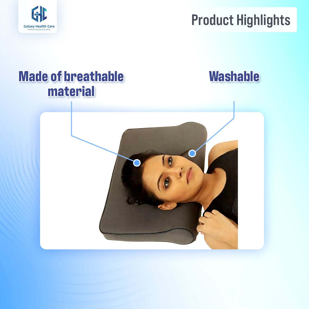 Picture of grey Cervical Pillow Spondylosis Neck & Back Pain Support - Int: One size