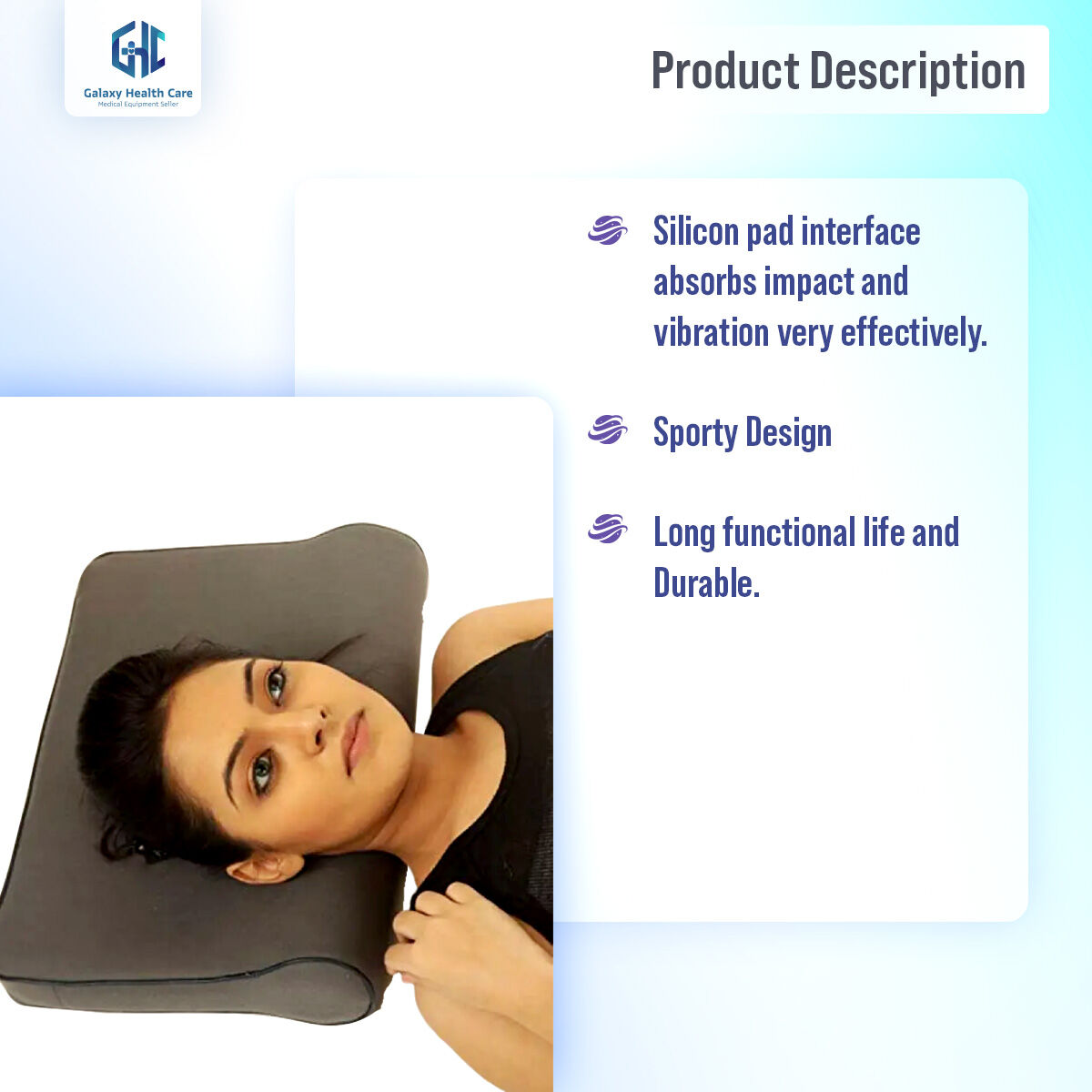 Picture of grey Cervical Pillow Spondylosis Neck & Back Pain Support - Int: One size