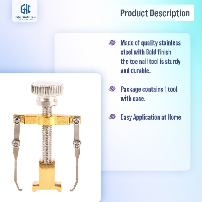 Picture of Ingrown Toenail Toe Fixer Recover Correction Device Pedicure Foot Nail Care Tool Straightening Clip Brace Corrector Easy To Use - Pedicure Set - Gold - Int: One size
