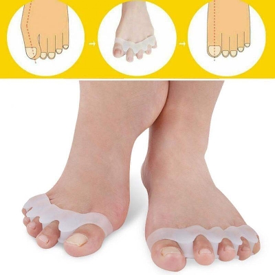 Picture of Silicone Gel Toe Separators, Toe Spacers Bunion, Hammer Toe Corrector Pain Relief Toe Straightener Achilles Stretcher - Int: One size