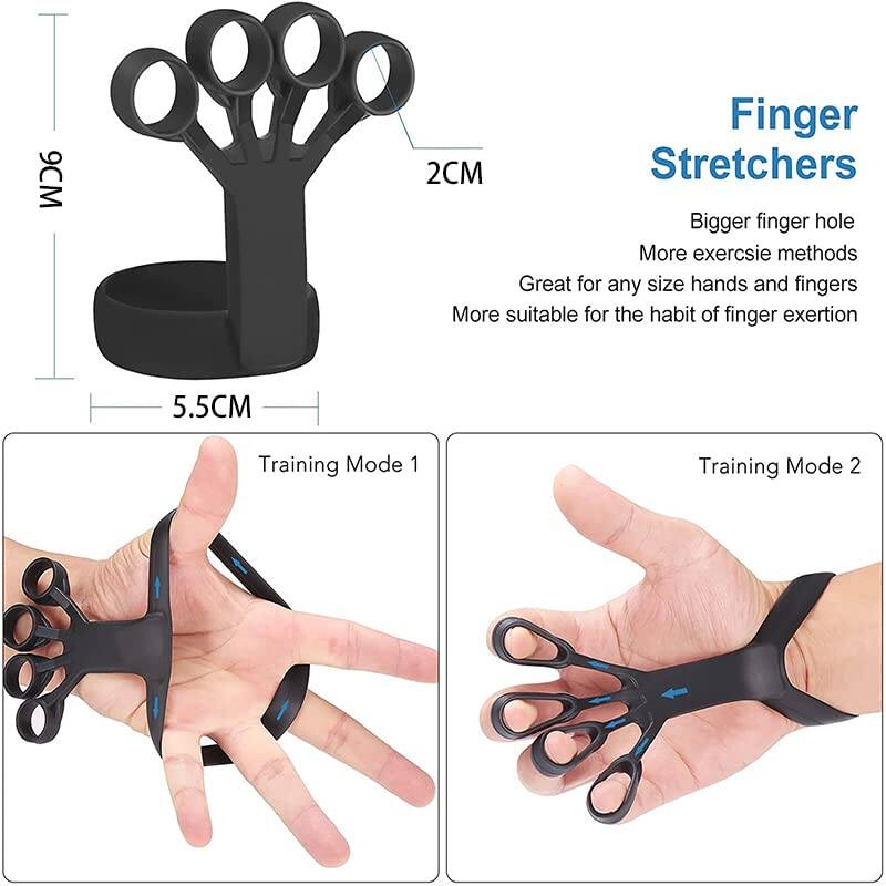 Picture of Silicone Grip Device Finger Exercise Stretcher Arthritis Hand Grip Trainer Strengthen Rehabilitation Training To Relieve Pain - Hand Grip - Light Ash - Int: One size