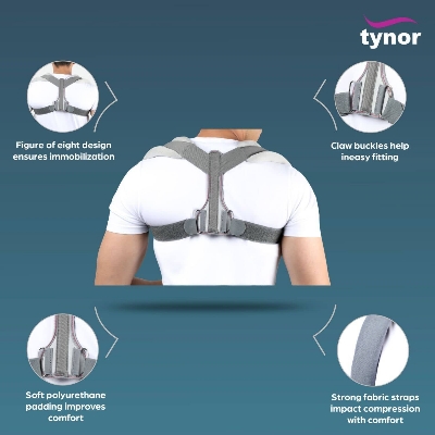 Picture of Tynor Clavicle Brace with Velcro - Grey