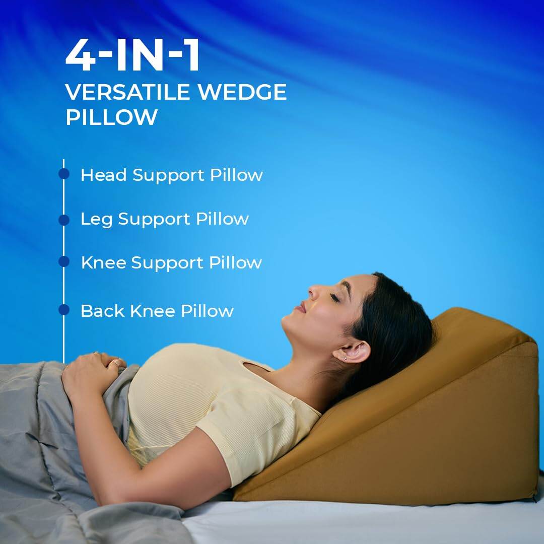 Picture of Foam Wedge Pillow for Neck & Back Pain Relief (Wedge Pillow, Golden) GALAXY HEALTH CARE - Grey - Int: One size