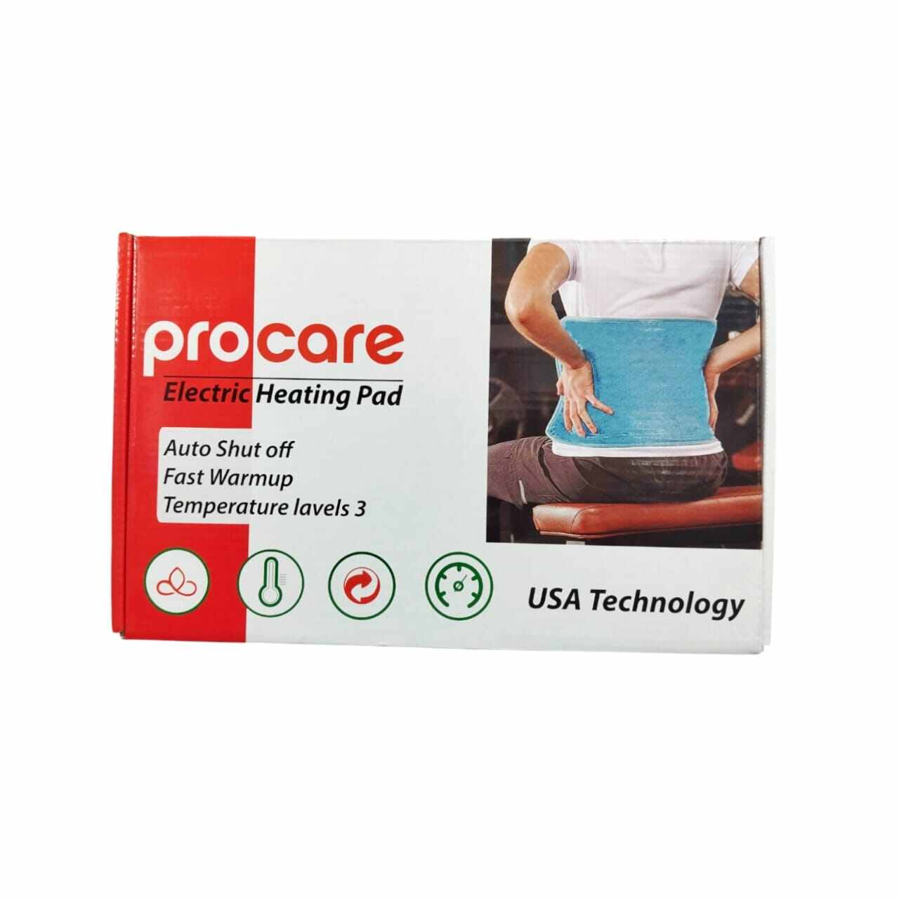 Picture of PROCARE Brand Heat It Up Electric Heating Pad for Cramp and Pain Relief | Switch Auto-Off for Moist & Dry Heat Therapy | 12X24 inch - Blue - Int: One size