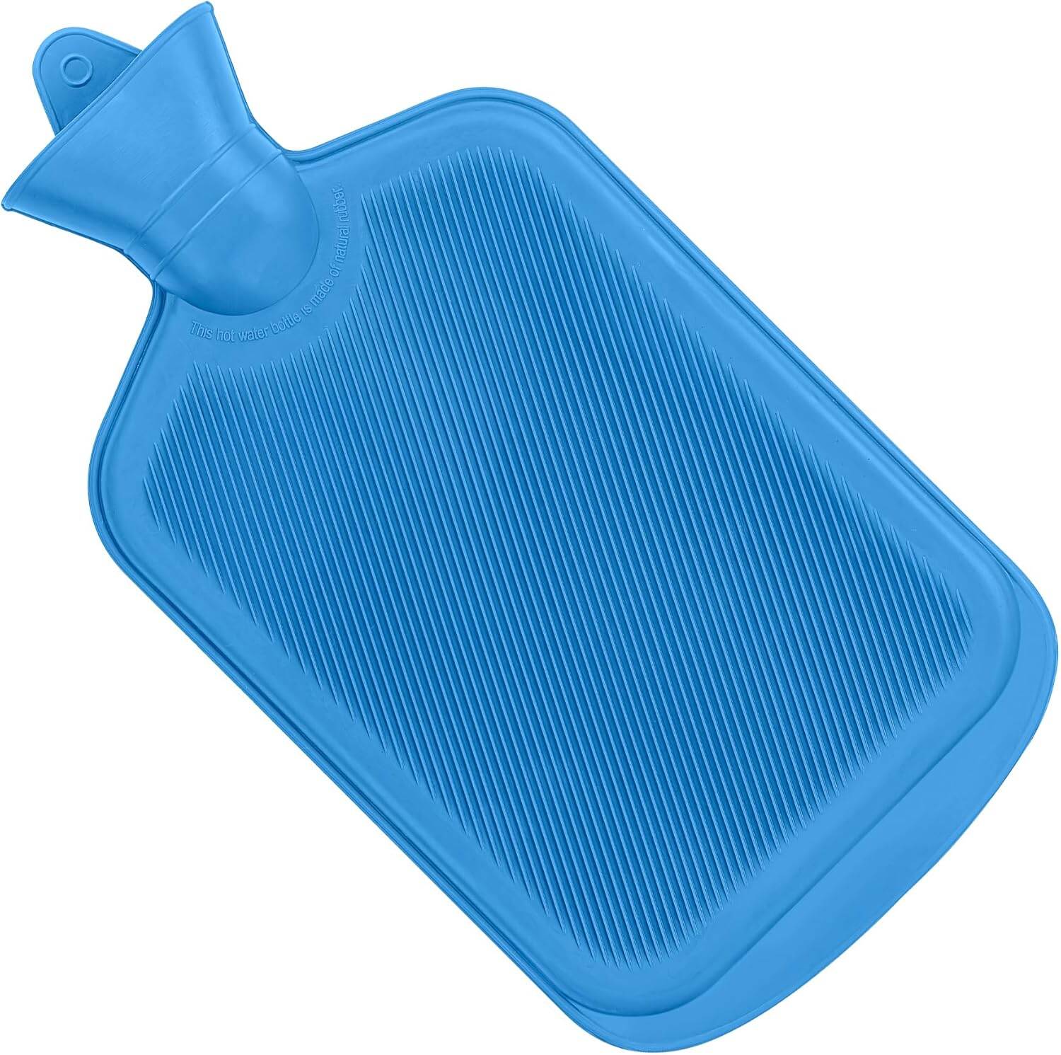 Picture of [2 Pack] Hot Water Bottles, 2L (68oz) Natural Rubber -BPA Free- Durable Large Hot Water Bag for Hot Compress and Heat Therapy, Pain Relief Heating Pad, (Random Colors) - Int: One size