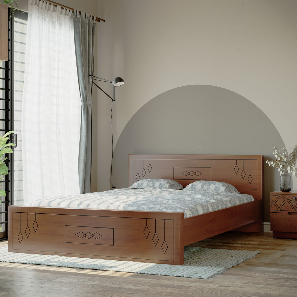 Picture of REGAL Wooden Bed BLUEBELL-BED-BDH-304-3-1-20 (DOUBLE)