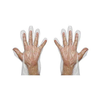 Picture of Poly Hand Gloves (100 Pcs) - 50 Pairs - White - Int: One size