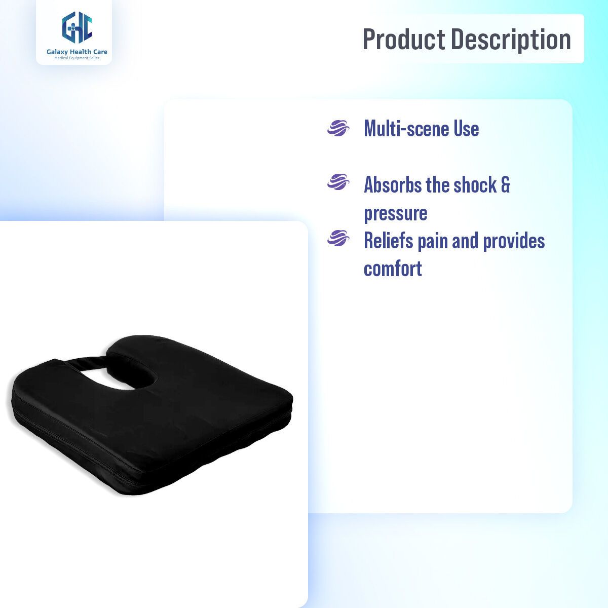 Picture of U-shape Seat Cushion New Travel Seat Cushion Coccyx Orthopedic Foam U Seat Massage Chair Cushion Pad - Multicolor - Int: One size