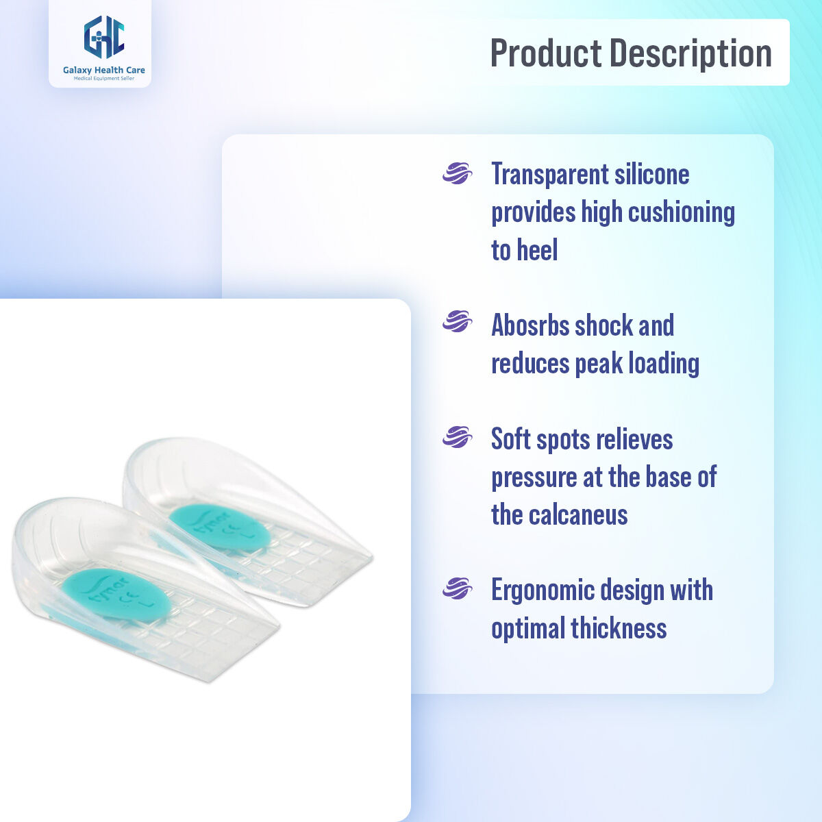Picture of Tynor Heel Cushion Silicone(Comfortable,Odorless,Pain Relief) - CLEAR