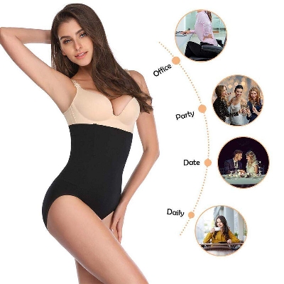 Picture of Women's High Waist Slimming Belly Control Panties Knicker Briefs Comfortable Seamless Shapewear Underwear Magic Body Shaper 5 Stars Out of Black - Int:M/L