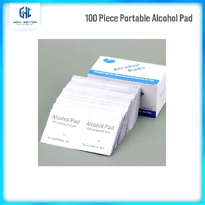 Picture of 100 Piece Portable Antiseptic Pad Antiseptic Skin Cleaning Care Jewelry Mobile Phone Cleaning Wipe - White - Int: One size
