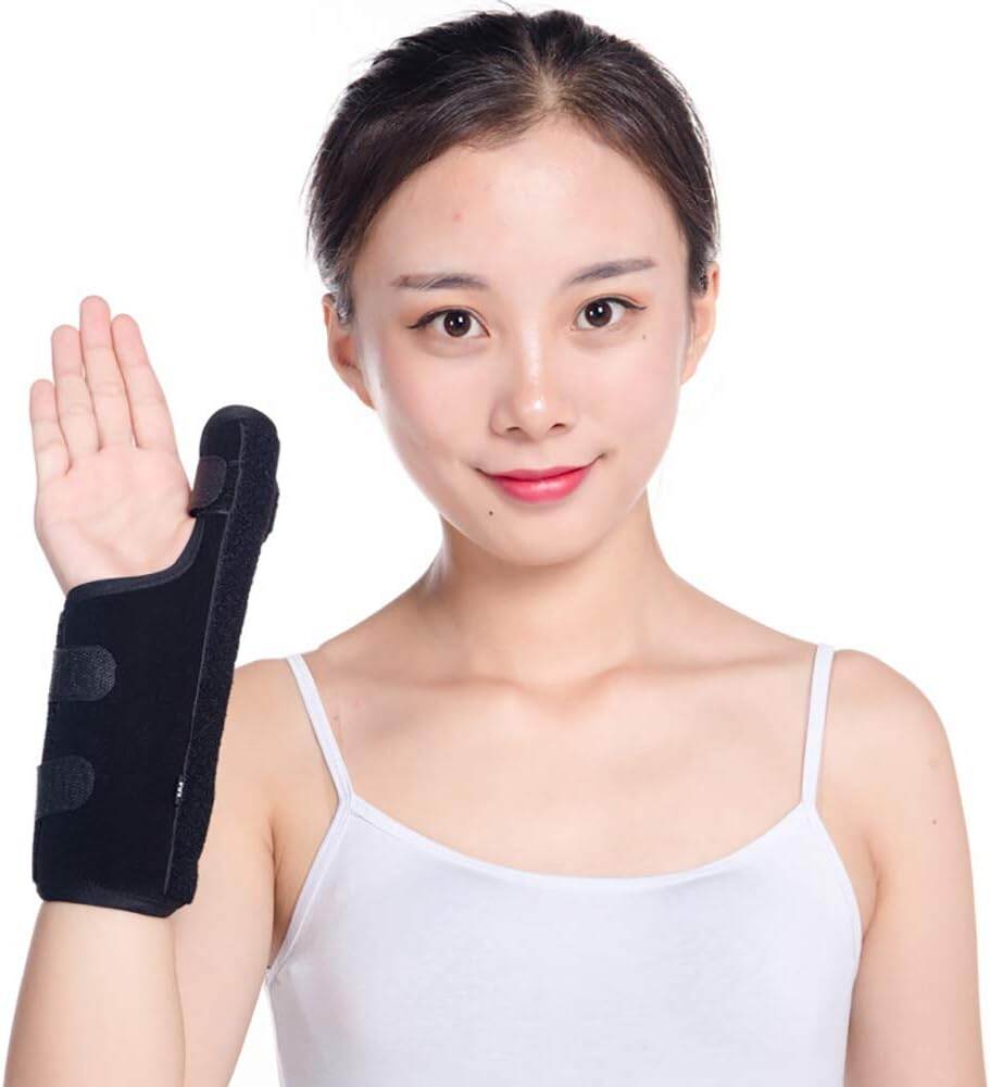 Picture of Thumb and Wrist Splint, Thumb Wrist Support Brace Adjustable Wrist Splint for Carpal Tunnel - Black - Int: One size