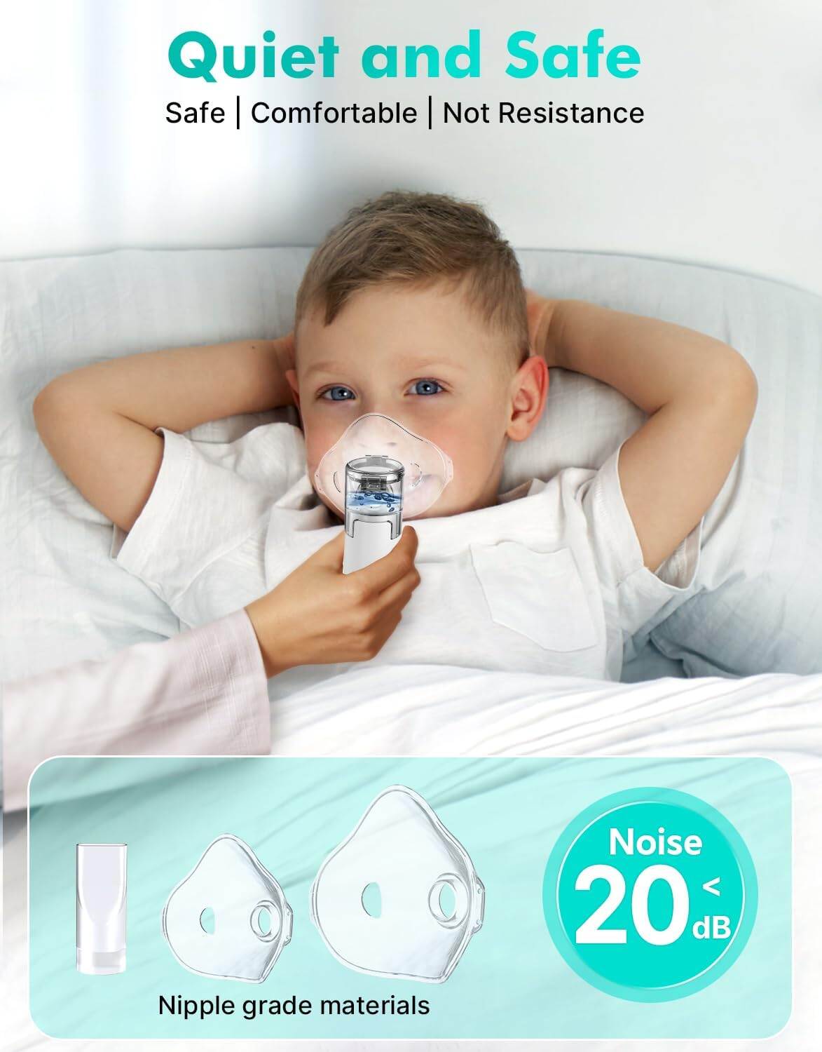 Picture of Portable Nebulizer,Nebulizer Machine for Adults and Kids Travel and Household Use, Handheld Mesh Nebulizer - Int: One size