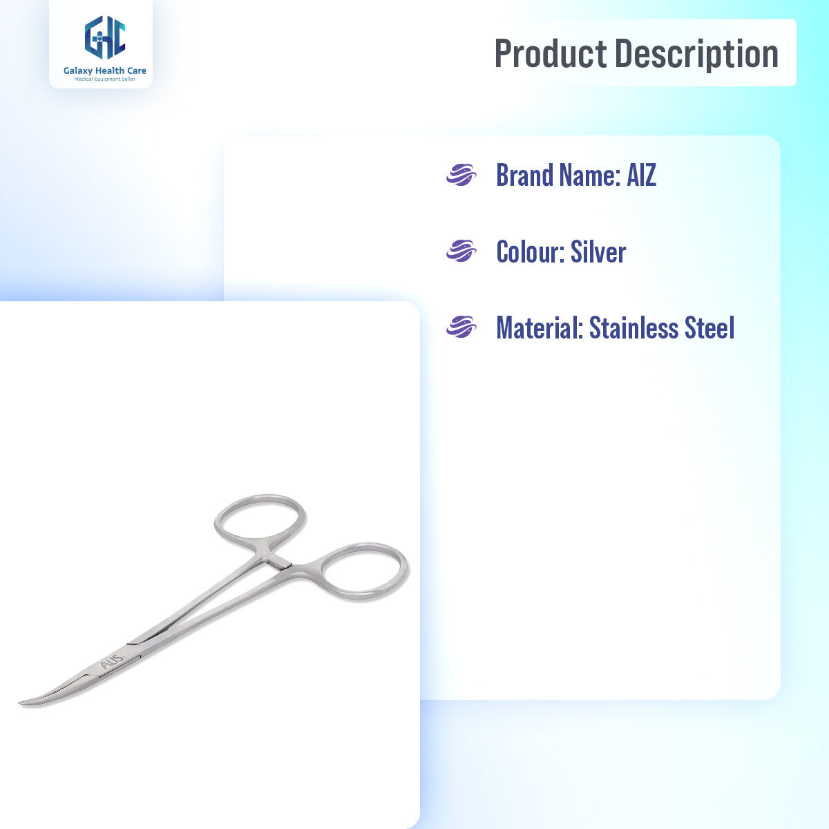Picture of Artery Forceps Stainless Steel CE High Quality Surgical Instruments For Doctors/Surgeons 6" Curved (6 INCH CURVED) - Silver - Int: One size