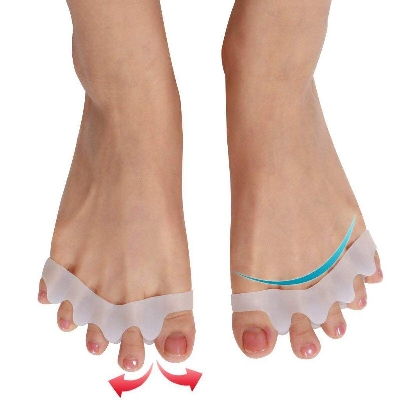 Picture of Galaxy Soft Elastic Toe Straighteners 5 Hole Silicone Gel Separators Bunion (White) - 1 Pair - Int: One size