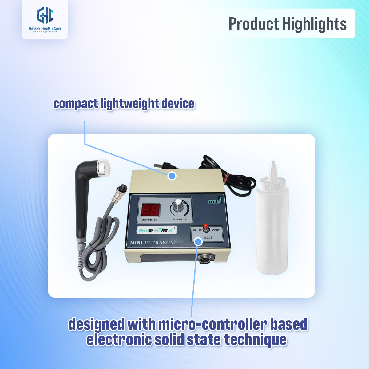 Picture of Physio Solutions Electro Therapy | Physiotherapy machine | Mini Ultrasonic | Ultrasound Therapy Machine With 1 Year Warranty - Int: One size