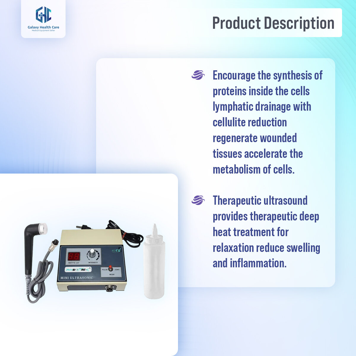 Picture of Physio Solutions Electro Therapy | Physiotherapy machine | Mini Ultrasonic | Ultrasound Therapy Machine With 1 Year Warranty - Int: One size