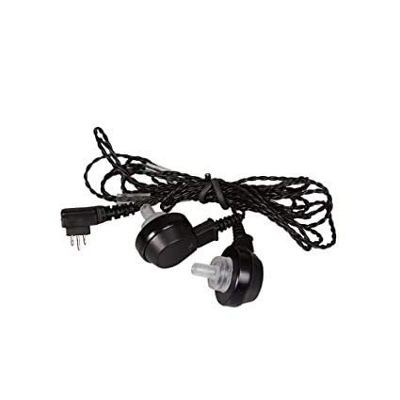 Picture of 3 Pin Cable/Wire and Receiver Set For Both Ears, Compatible with 3 Pin Pocket Model Hearing Aid - Black - Int: One size