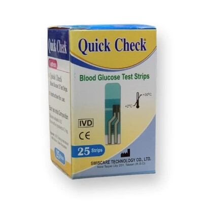 Picture of Quick Check Blood Glucose Test Strip 25's Pack - Multicolor - Int: One size