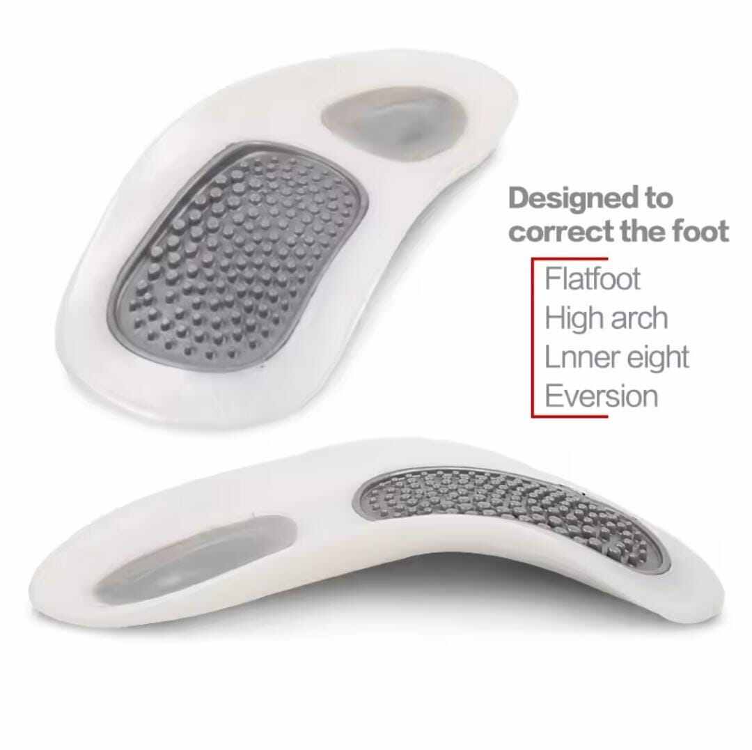 Picture of Practical Durable Flat Feet Knock Knees Plantar Orthotics Inserts Breathable Arch Support Insole with 8 Correction Pad New - Multicolor