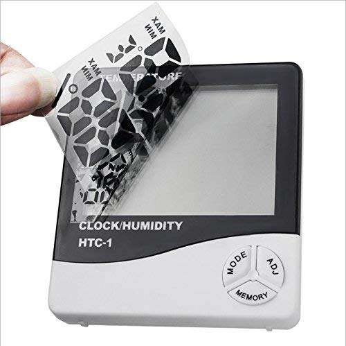 Picture of HTC-1 Digital Thermometer Hygrometer Clock Alarm/Alarm Calendar 5 Functions Large Screen Desktop Stand & Wall Mount White Thermometer Hygrometer Digital - Multicolor - Int: One size