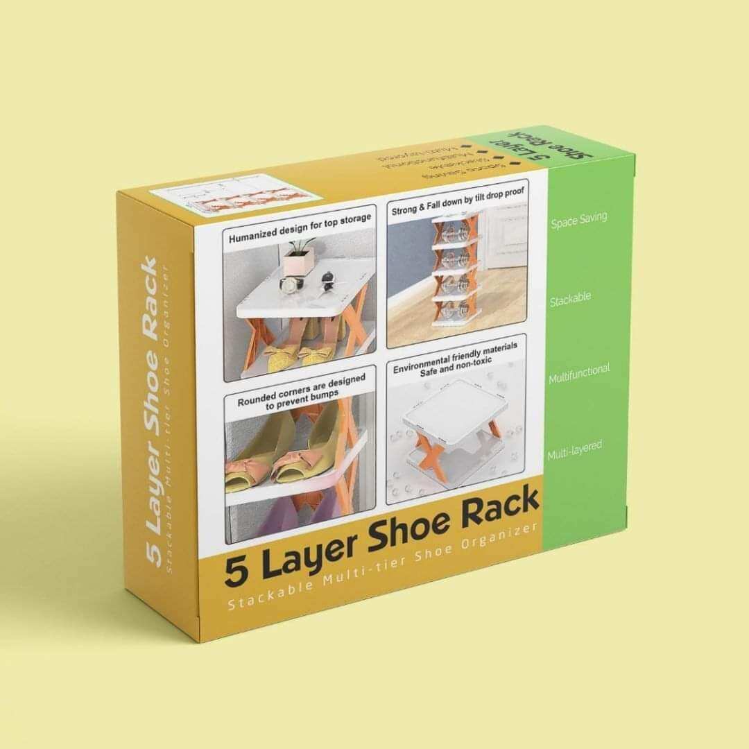 Picture of Shoe Rack 5 Layer (Stackable Multi-tier Shoe Organizer) KM-1040 - Multicolor