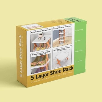 Picture of Shoe Rack 5 Layer (Stackable Multi-tier Shoe Organizer) KM-1040 - Multicolor