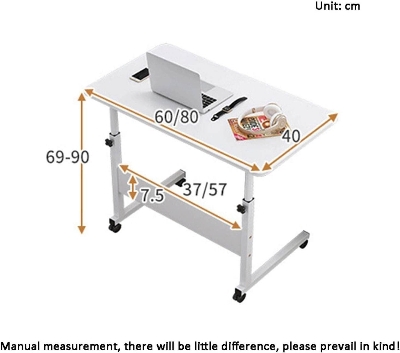 Picture of Height Adjustable Movable Laptop Desk With Storage Shelf Lazy Sofa Corner Lift Computer Desk Table 2 Layers KM-2634 - Brown