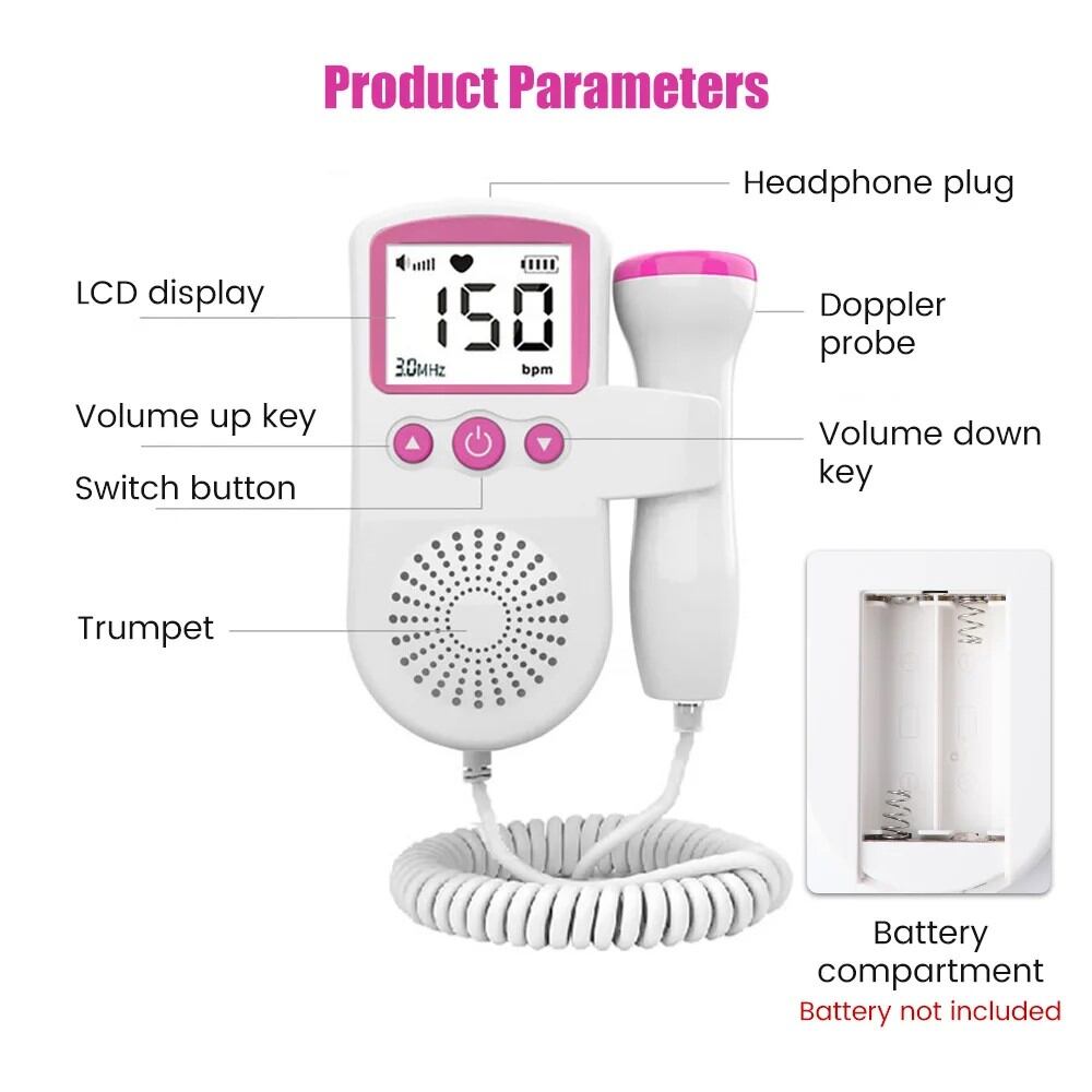 Picture of Portable fetal doppler for pregnant woman, heart rate monitor, - Multicolor - Int: One size