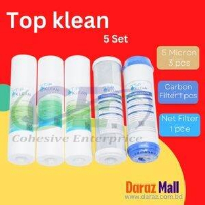 Picture of Top Klean 5 Pcs Combo Set Of 3 Pcs Sediment Filter Pp,1 Pcs Net Carbon & 1 Pcs Box Carbon Filter Spare Parts