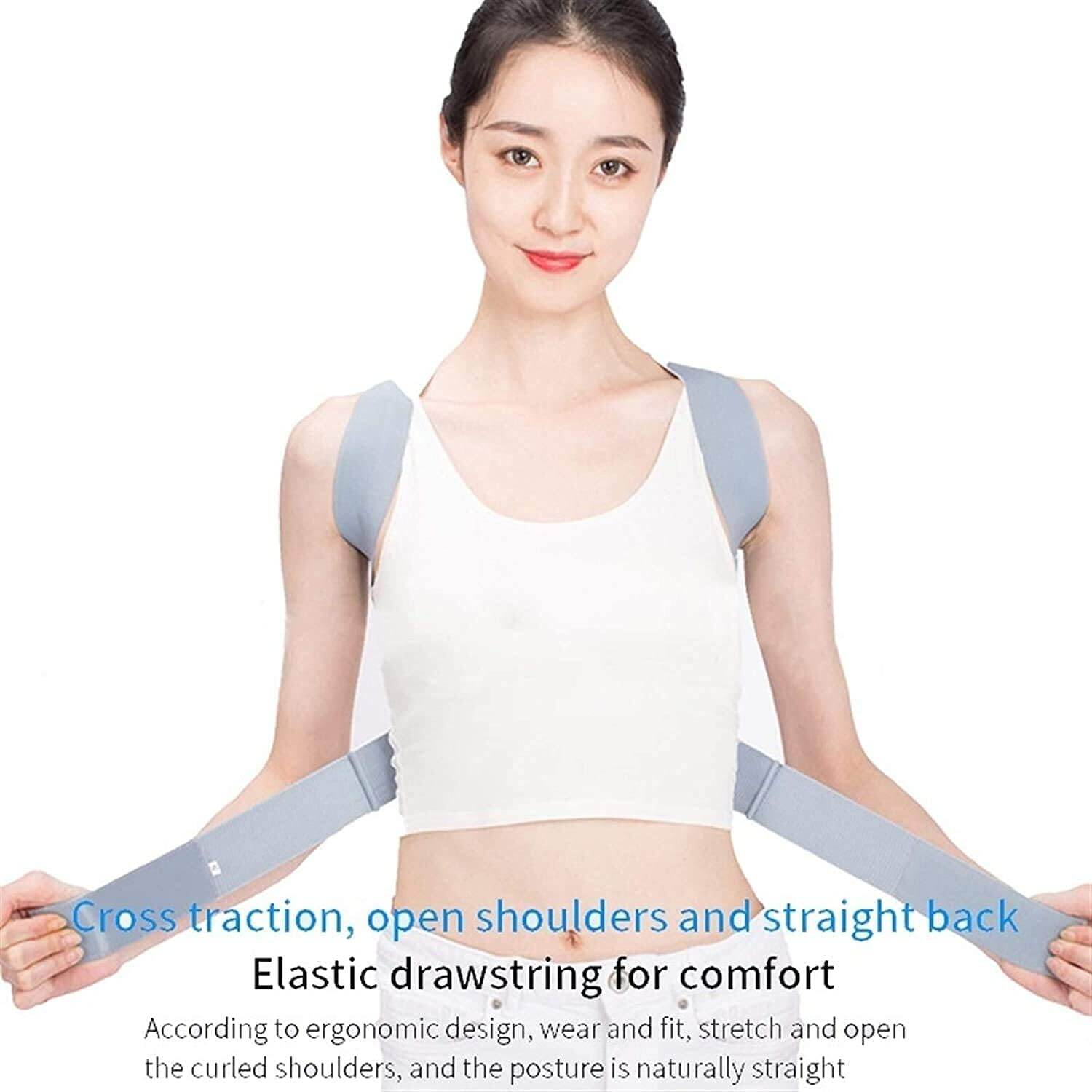Picture of Back Support Posture Corrector Clavicle Spine Shoulder Support Belt Back Pain Relief Posture Correction, Improves Humpback, Clavicle Support Student/Adults/Unisex brbr,Posture Corrector Comfortable - Multicolor - Int: One size