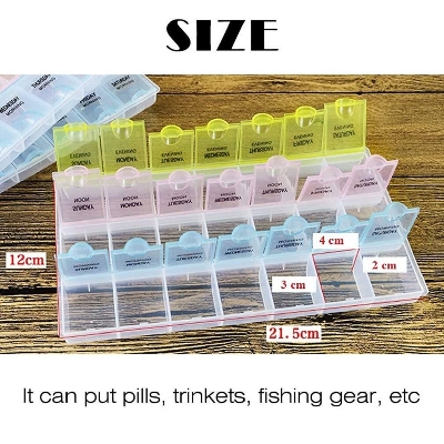Picture of Medicine Storage Box 7 Day Weekly Organizer Medicine Pill Box - Multicolor - Int: One size